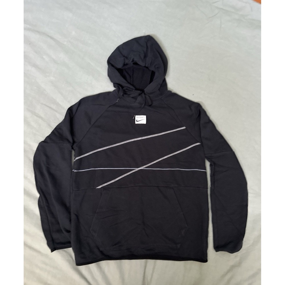 Nike Dri-FIT Men's Medium Black Graphic Pullover Hoodie Training Sweatshirt M